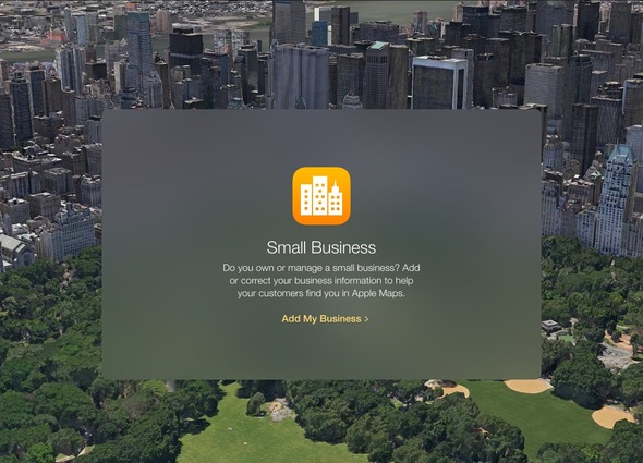 apple-mensagem-para-permitir-pequeno-negócio-para-mostrar-nos-mapas