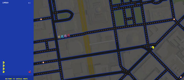 PacManगूगल मैप