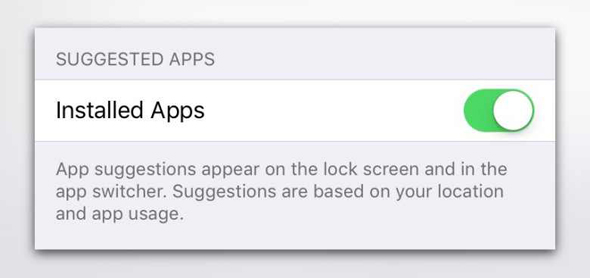 iOS 9 suggested apps on lock screen