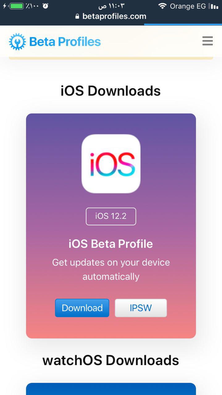 Betaprofiles ios