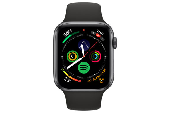 What is the reason for the appearance of the red dot in the Apple Watch