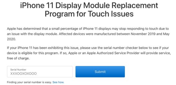 Programa de reemplazo de la pantalla del iPhone 11 por problemas con la  respuesta táctil - Serviup