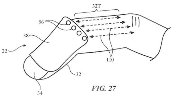 Controlador montado en el dedo para las nuevas gafas patentadas de realidad aumentada de Apple