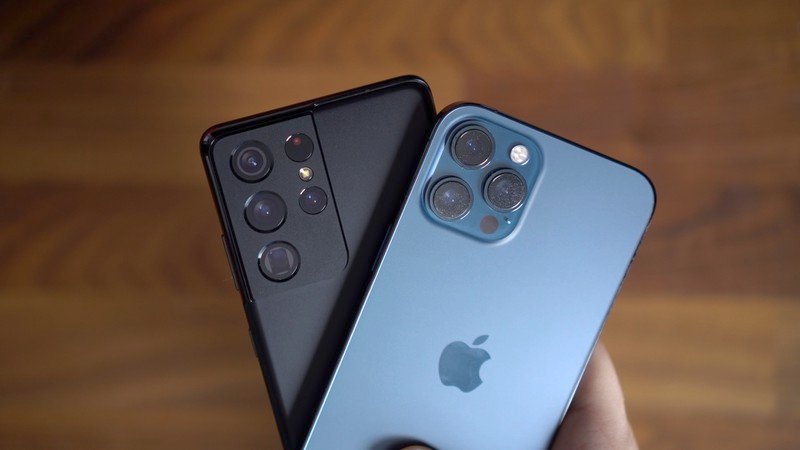 相机比较iPhone 12 Pro Max和Samsung Galaxy S21 Ultra