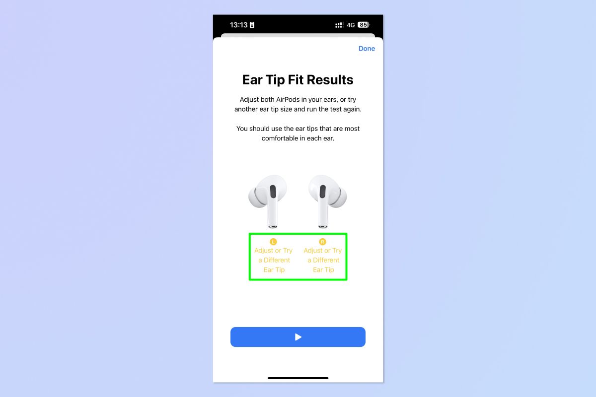 كيفية إجراء اختبار ملاءمة لسماعة AirPods Pro مع الأذن