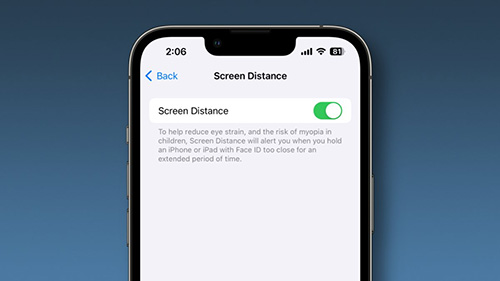 screen distance in iphone