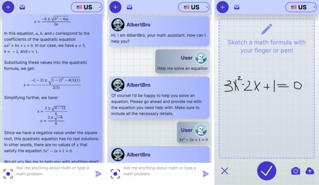De iPhoneIslam.com, une capture d'écran d'une application mathématique sur un écran d'iPhone.