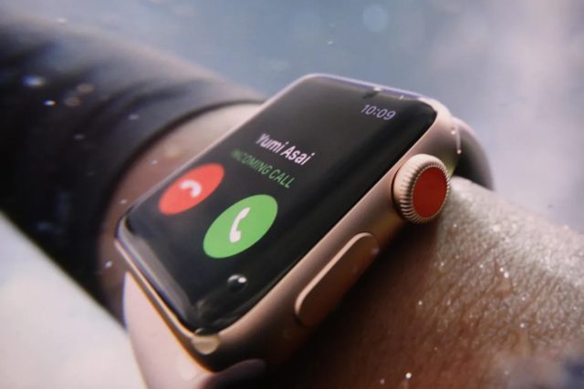 From iPhoneIslam.com, an Apple Watch is shown on a person's wrist as they receive a phone call.