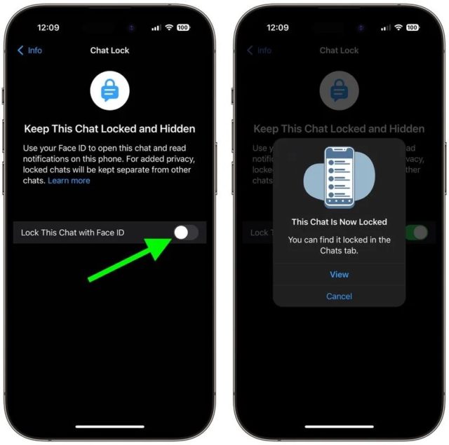 Van iPhoneIslam.com, twee iPhones met chatboxen en blauwe pijlen.