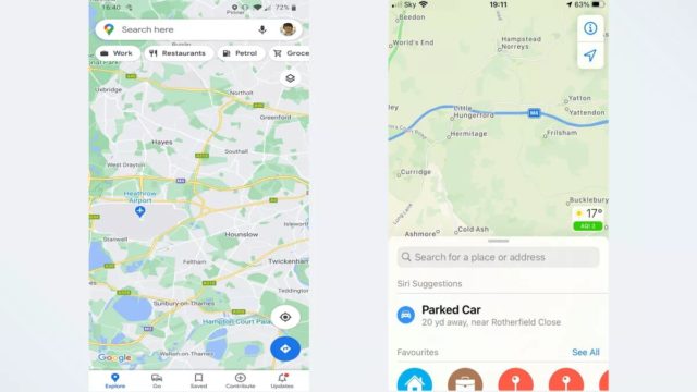 एप्पल मैप्स बनाम गूगल मानचित्र