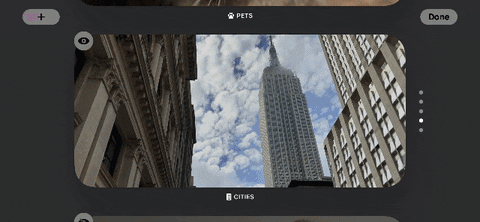 Do iPhoneIslam.com, uma captura de tela do aplicativo iOS Photos mostrando várias imagens de edifícios.