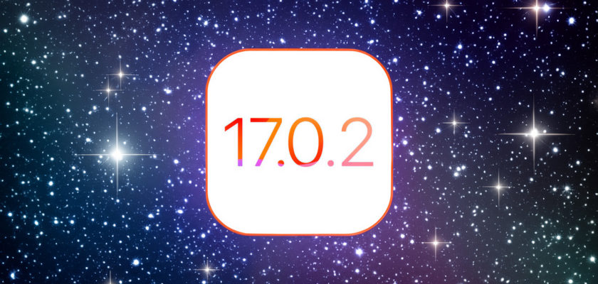 iPhoneIslam.com から、Apple と iOS をフィーチャーしたテキスト 17 7 2 の星空の壁紙。