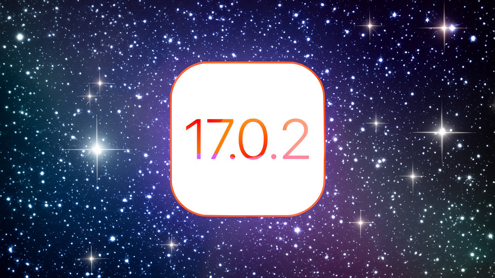 iPhoneIslam.com から、Apple と iOS をフィーチャーしたテキスト 17 7 2 の星空の壁紙。