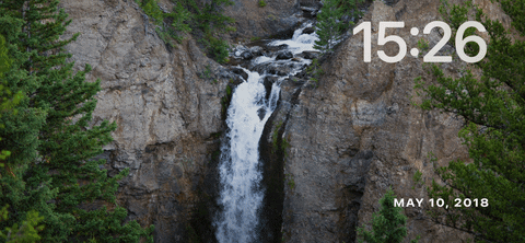 Von iPhoneIslam.com, ein Screenshot eines Wasserfalls in einer felsigen Gegend in iOS 17.