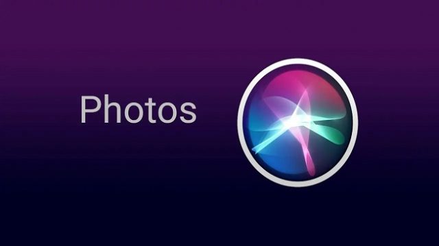 iPhoneIslam.com より、iOS 17 の Siri を示す紫色の背景と単語の画像。