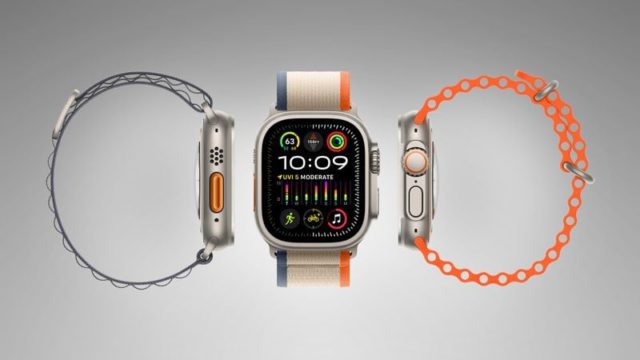 iPhoneislam.com से, Apple Watch Series 4 को ग्रे बैकग्राउंड पर दिखाया गया है।