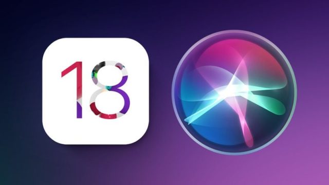 W witrynie iPhoneIslam.com na fioletowym tle znajduje się kultowe logo Apple iOS 18.
