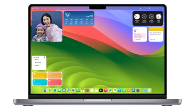 من iPhoneIslam.com، جهاز MacBook Pro مزود بتطبيقات متنوعة ونظام التشغيل macOS Sonoma الجديد.