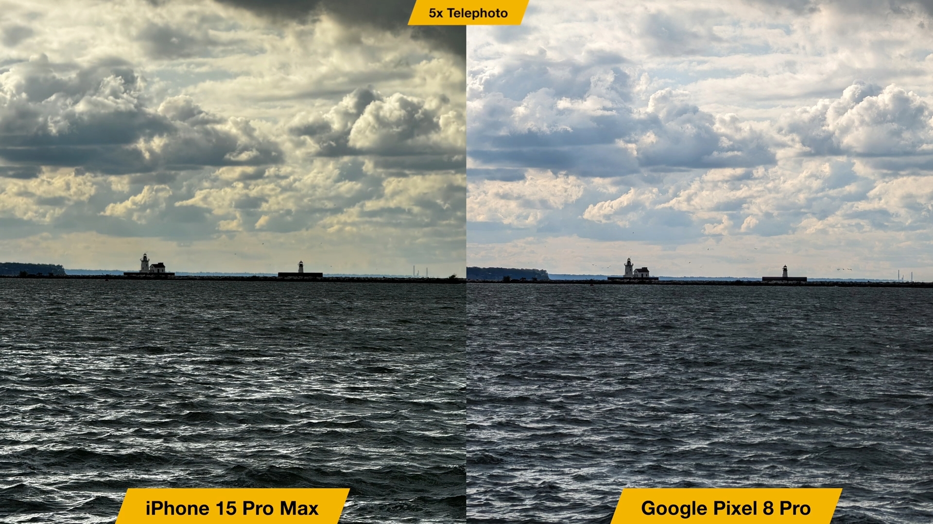 Van iPhoneIslam.com, vergelijking tussen de Google Pixel XL Pro en iPhone 15 Pro Max.