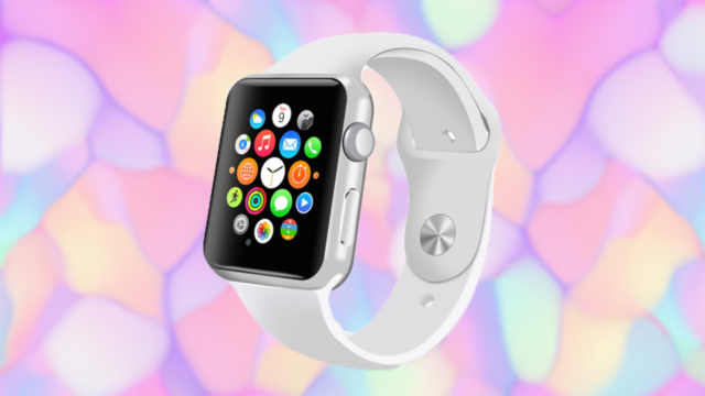 来自 iPhoneIslam.com，一款带有彩色背景的 Apple Watch，供新用户探索并获取使用技巧。
