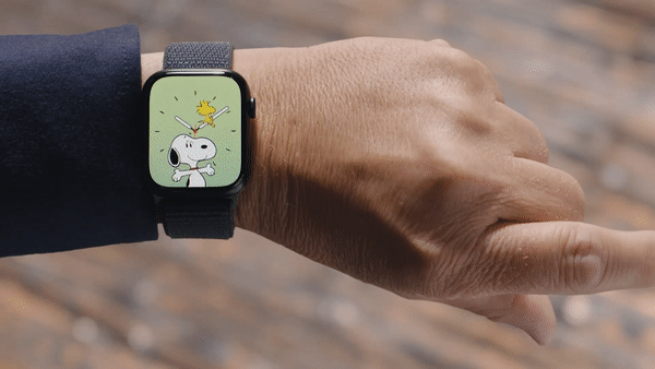 From iPhoneIslam.com, Apple Watch with cartoon character. Keywords: using double pressure
