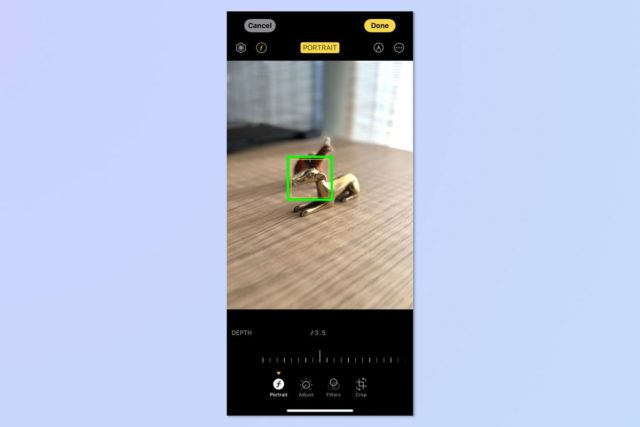 Von iPhoneIslam.com, ein Screenshot der Kamera-App auf dem iPhone 15 Pro, der ein Bild einer Banane zeigt.