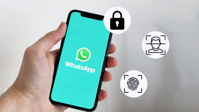 From iPhoneIslam.com, A person holds a phone with WhatsApp icons, displaying a message search feature.