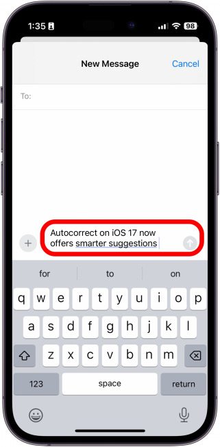 From iPhoneIslam.com, learn how to send a text message on iPhone using autocorrect feature and iOS 17 update.