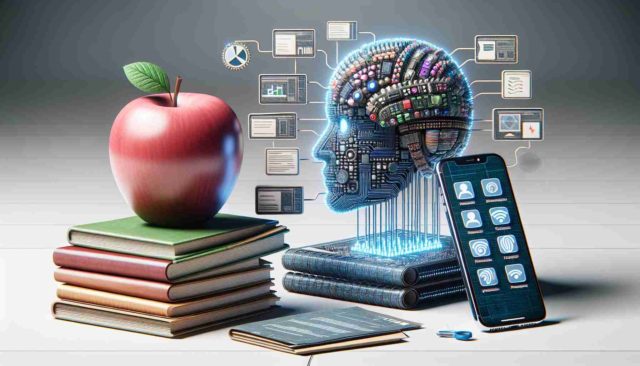 Da iPhoneIslam.com, Una mela sopra una pila di libri.