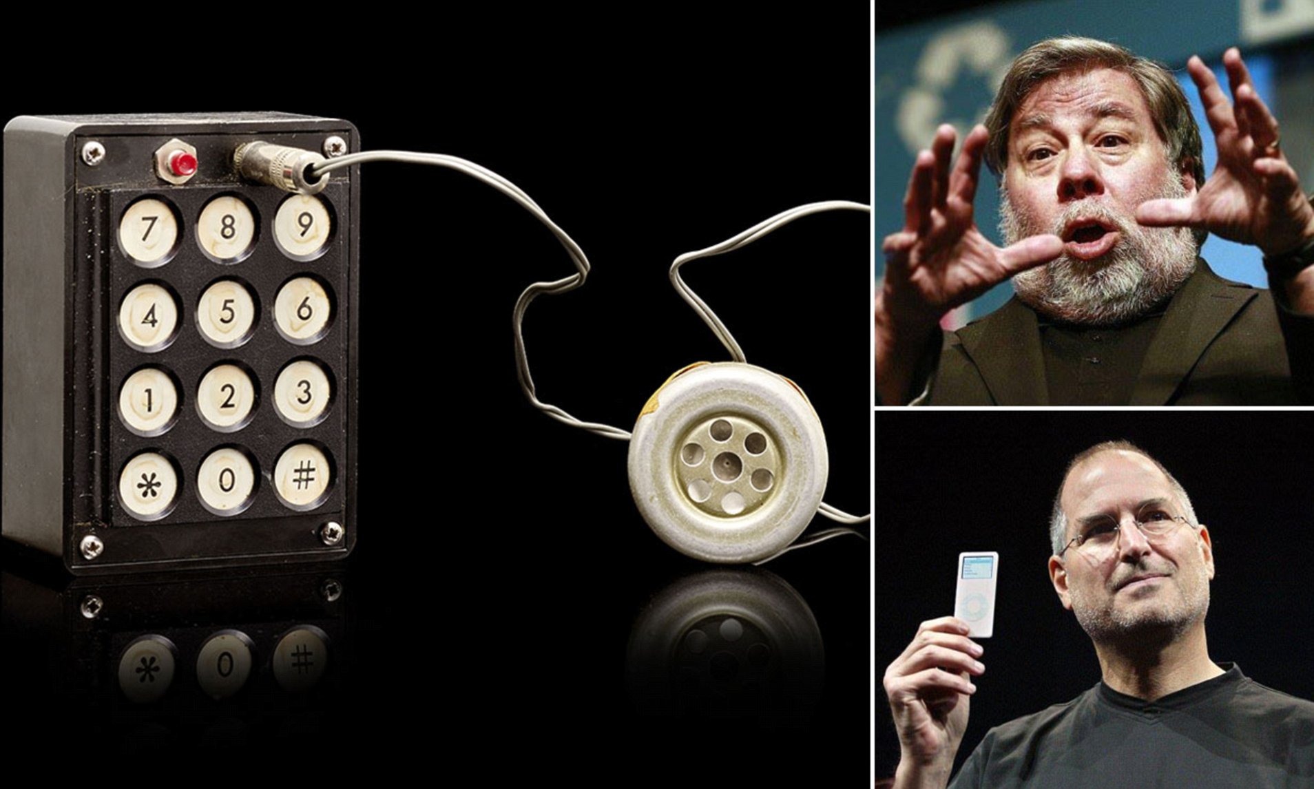 از iPhoneIslam.com، استیو جابز و مردی که یک کنترل از راه دور در دست دارد، نوآوری خود را در دسامبر نیوز به نمایش گذاشتند.