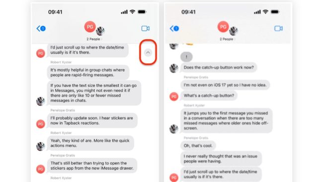 من iPhoneIslam.com، لقطة شاشة تم التقاطها على جهاز iPhone تعرض محادثة بين شخصين باستخدام تطبيق المراسلة، ويظهر تحديث iOS.