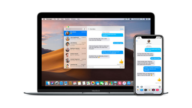 من iPhoneIslam.com، يتم عرض جهازي MacBook وiPhone، اللذين يعملان بنظام التشغيل macOS Sonoma 14.2، بجوار بعضهما البعض.