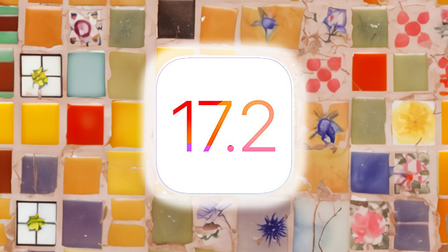 Mula sa iPhoneIslam.com, iOS na may naka-tile na background na nagpapakita ng numerong 17.2