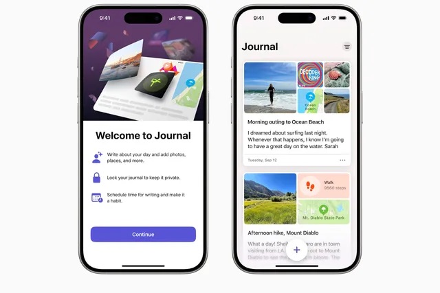 Z iPhoneIslam.com, dwa iPhone'y wyświetlające aplikację magazynu w najnowszej aktualizacji Apple na iOS.