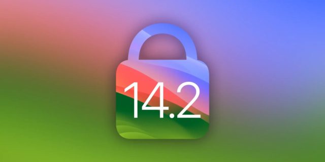From iPhoneIslam.com, colorful lock on macOS wallpaper.