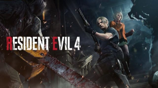 من iPhoneIslam.com، Resident Evil 4 هي لعبة فيديو حيث رجل يحمل سيفًا وامرأة تحمل سكينًا.