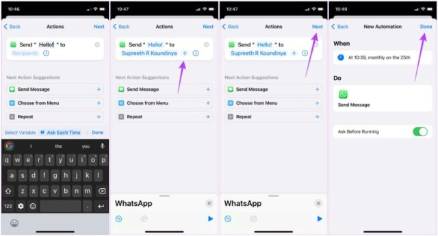 Từ iPhoneIslam.com, Cách lên lịch tin nhắn WhatsApp trên iPhone.