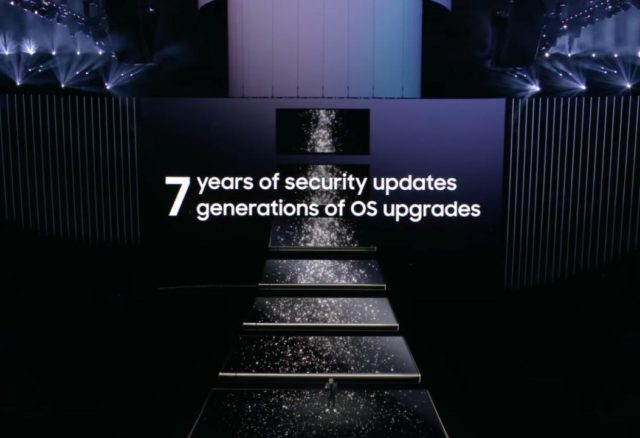 Da iPhoneIslam.com, 7 anni di aggiornamenti di sicurezza durante il lancio della serie Galaxy S24 alla conferenza Samsung Unpacked 2024.