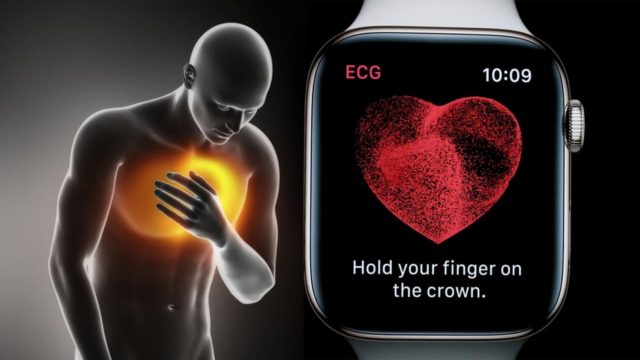 من iPhoneIslam.com، يظهر قلب الرجل في ساعة أبل الذكية.