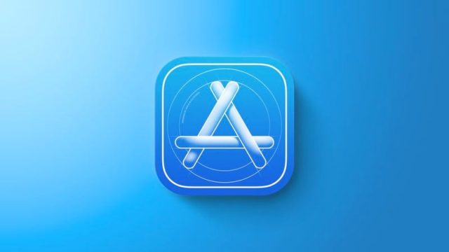 Dari iPhoneIslam.com, ikon apel dengan latar belakang biru.
