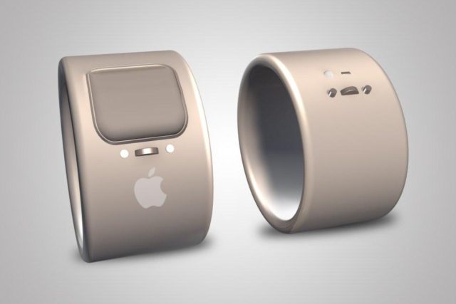 iPhoneIslam.com에서 제공하는 Apple Watch와 Apple 로고가 새겨진 스마트 링.