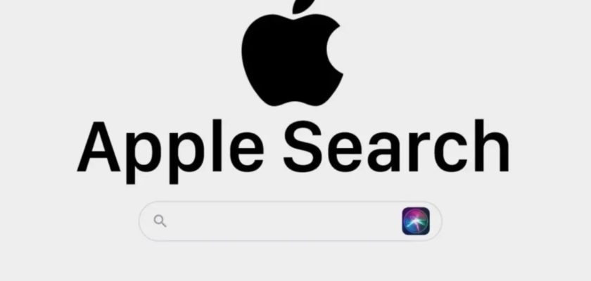 من iPhoneIslam.com، يتم عرض شعار بحث Apple على خلفية بيضاء.
