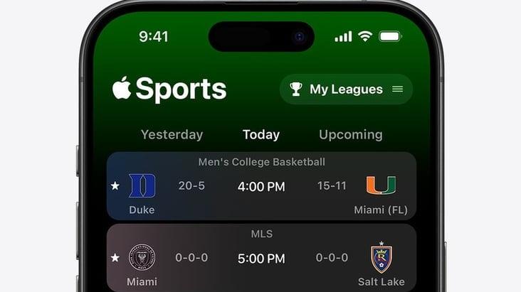من iPhoneIslam.com، يتم عرض تطبيق رياضي على جهاز Apple.