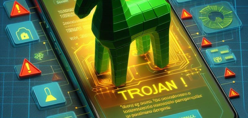 From iPhoneIslam.com, a smartphone application that displays the Trojan on the screen.