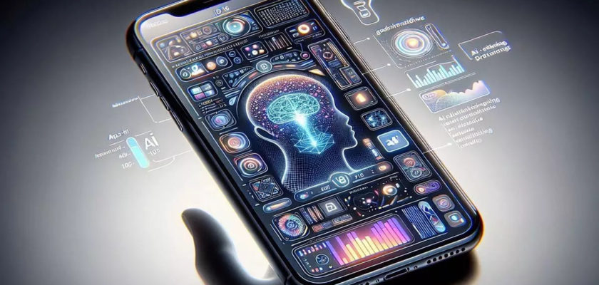 From iPhoneIslam.com, a brain-shaped smartphone, equipped with advanced features and artificial intelligence capabilities.