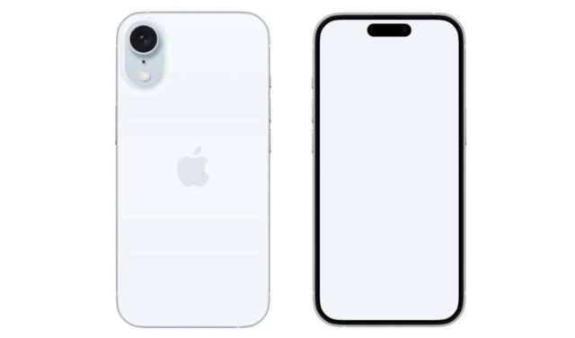 iPhoneIslam.com'dan benzer bir cep telefonunun önden ve arkadan görünümü.