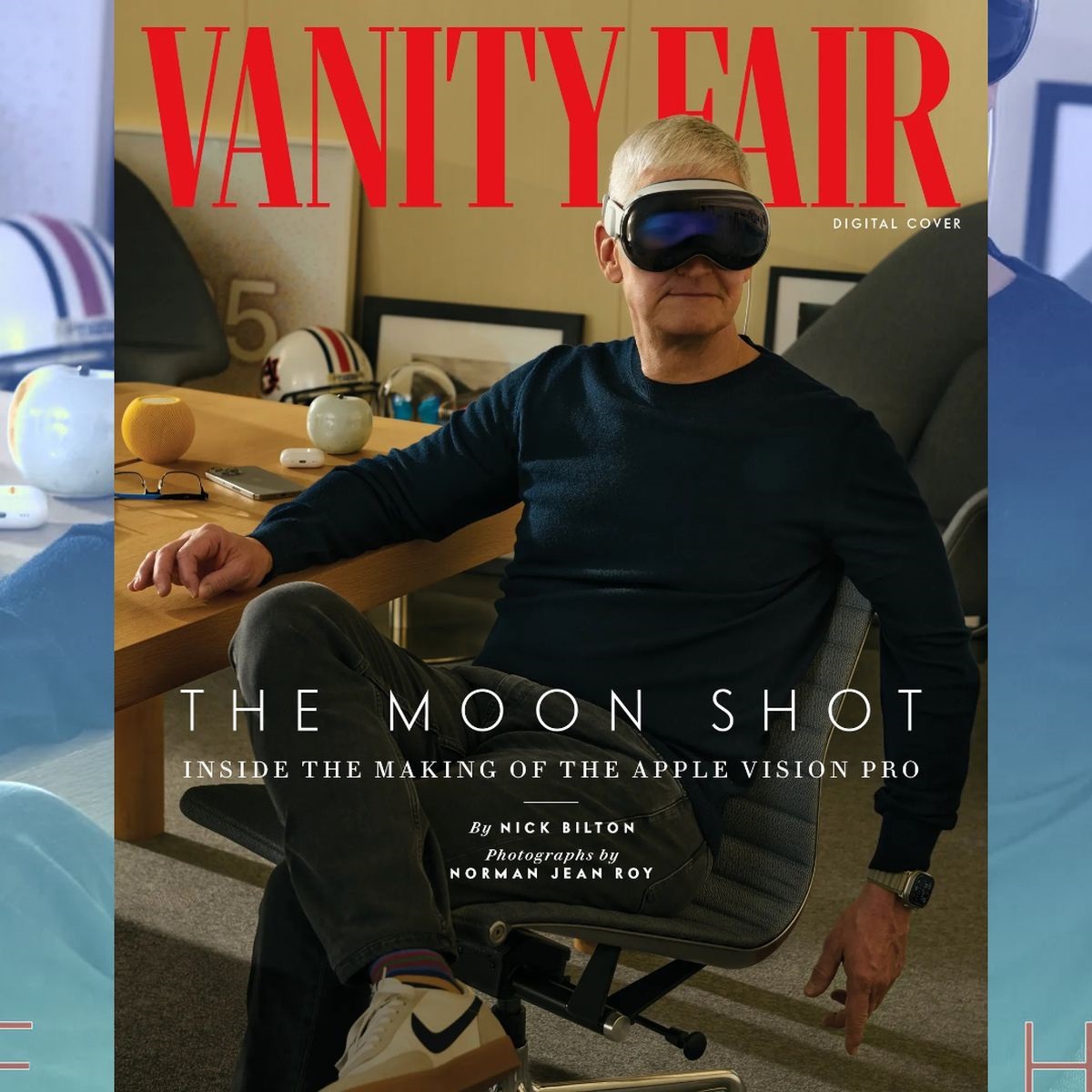 iPhoneIslam.com에서 Apple VR 헤드셋을 착용한 남성이 환상적인 기술 경험에 푹 빠져 있습니다.