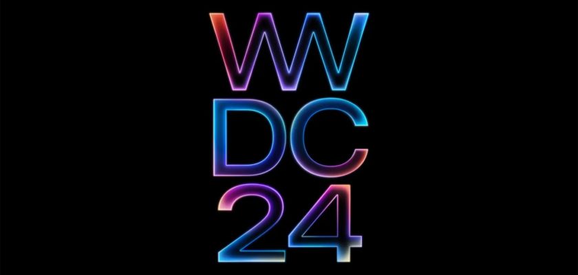 Mula sa iPhoneIslam.com, "WWDC 2024" na teksto sa neon sa isang itim na background.