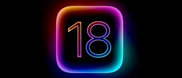 Dari iPhoneIslam.com, pembaruan iOS 18 ditampilkan sebagai nomor neon berbayang gelap dengan derek