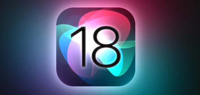 На сайте iPhoneIslam.com логотип iOS 18 отображается на темном фоне после обновления.